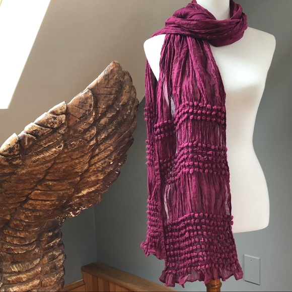 Extra Long Jeweled Violet Crinkle Wrap - Picture 10 of 11